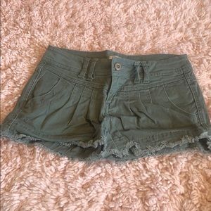 Green Jean Shorts